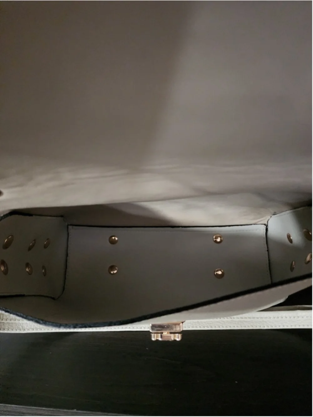 Off White Ivory Floral Studded Embossed Artisan LEATHER Purse Handbag Crossbody